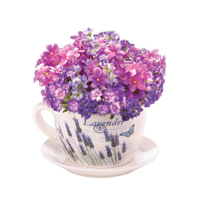 Lavender Fields Teacup Planter - crazydecor