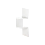 2-Tier White Corner Shelf - crazydecor