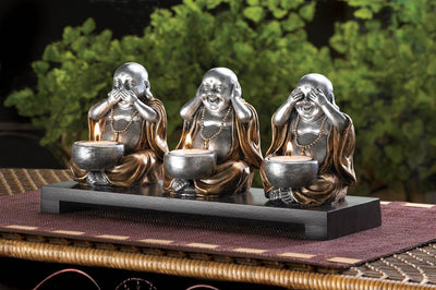 No Evil Buddha Candle Stand - crazydecor