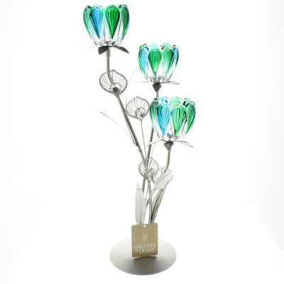 Triple Peacock Bloom Candle Holder - crazydecor