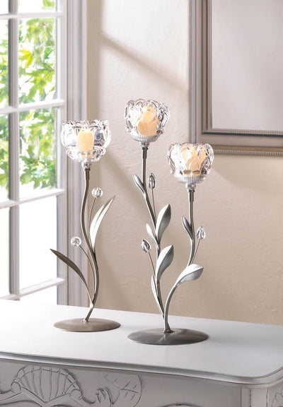 Crystal Flower Single Candle Holder - crazydecor