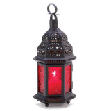 Red Glass Moroccan Lantern - crazydecor