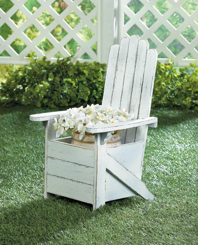 White Adirondack Chair Planter - DreamyDecor