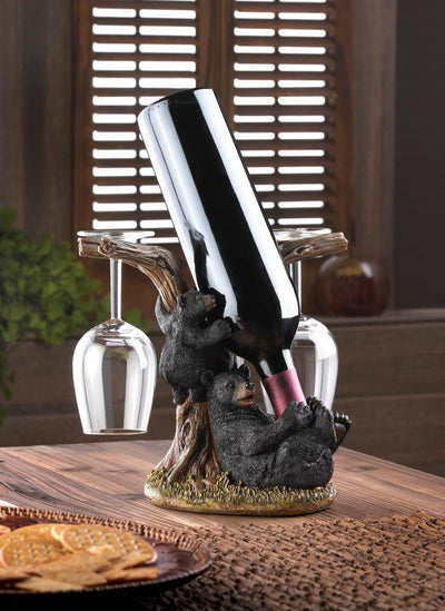 Black Bear Wine Bottle Holder - crazydecor