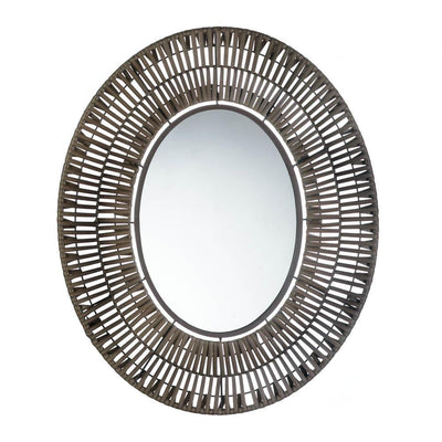 Faux Rattan Oblong Wall Mirror - crazydecor