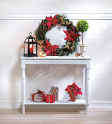 Faux Poinsettia Christmas Wreath - crazydecor