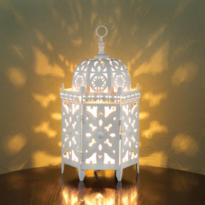 White Moroccan Table Lamp - DreamyDecor