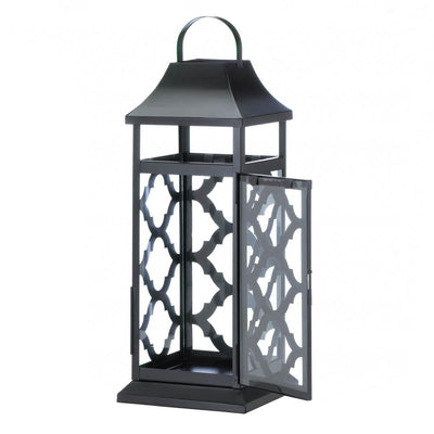 Black Damask Candle Lantern - crazydecor