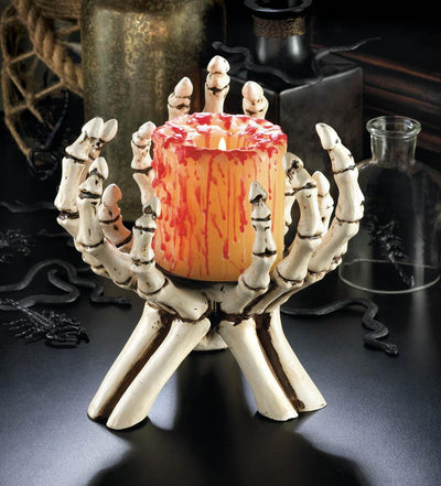 Skeleton Hands Candle Stand - crazydecor