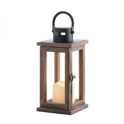 Lodge Wooden LED Candle Lantern - crazydecor