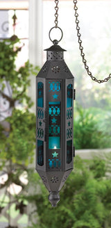 Sapphire Serenity Hanging Lantern - crazydecor