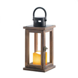 Lodge Wooden LED Candle Lantern - crazydecor