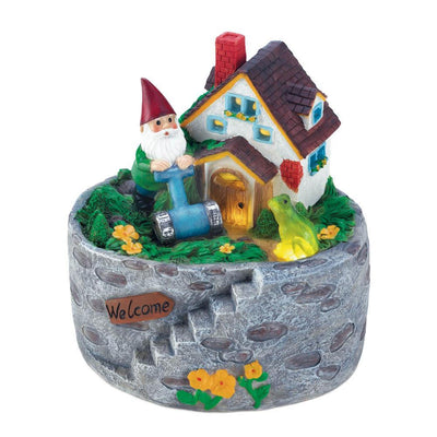 Storybook Home Gnome Solar Statue - crazydecor