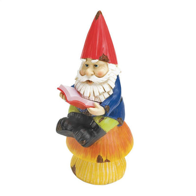 Bookworm Gnome Solar Statue - crazydecor