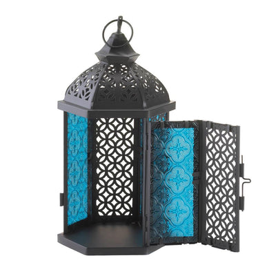 Blue Cove Candle Lantern - crazydecor