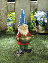 Bird Feeder Gnome Solar Garden Statue - crazydecor