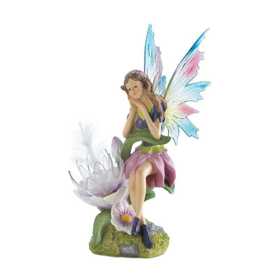 Solar Fairy With Flower Statue - crazydecor