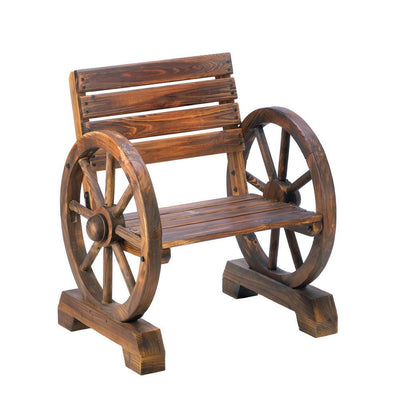 Wagon Wheel Wood Chair - DreamyDecor